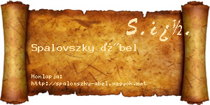 Spalovszky Ábel névjegykártya